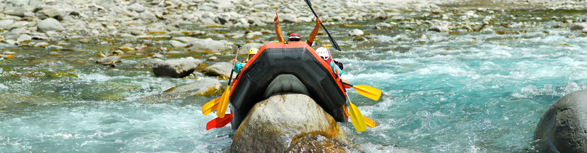 Raft plein face sur un rochet