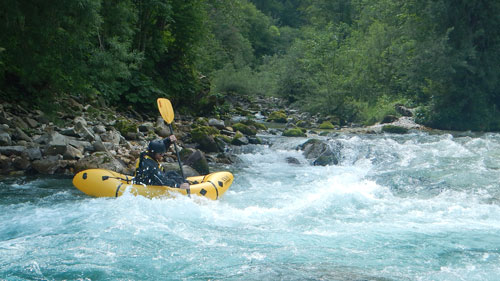 Pack Raft en action sur l'Ubaye