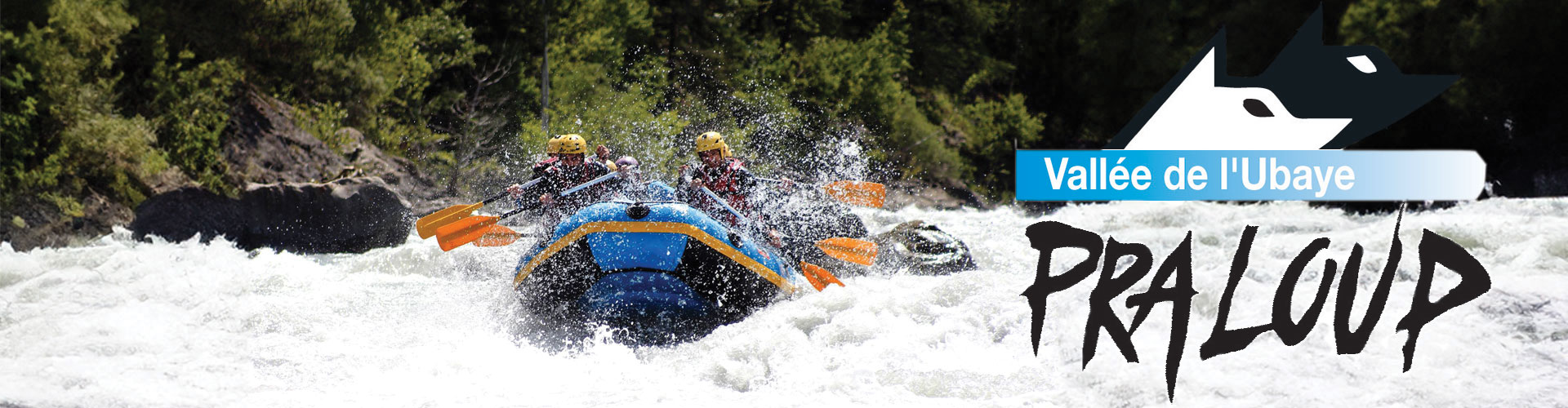 Raft sur l'Ubaye en contre bas de Pra Loup