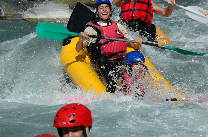 Cano-raft descent (also called Hot Dog) on the Ubaye