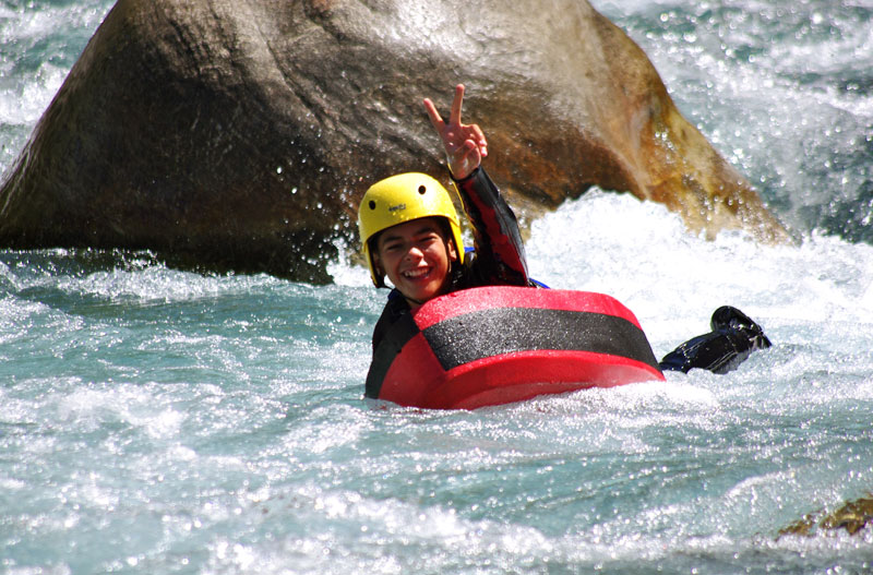 Descent of the Ubaye river in hydrospeed, or White water swimming