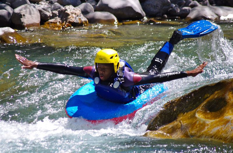 The descent while gliding in hydrospeed on the Ubaye!