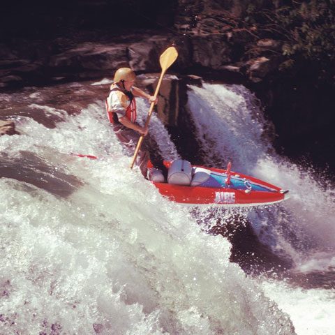 Jeff Snyder et son strider boat, Wonderfalls rapid, Big Sandy